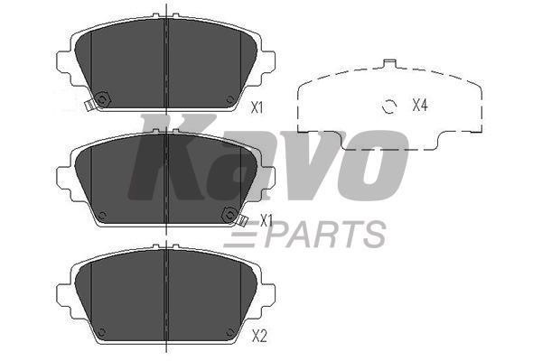 Тормозные колодки дисковые передние, комплект Kavo parts KBP-2012