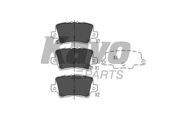 Тормозные колодки дисковые передние, комплект Kavo parts KBP-2014
