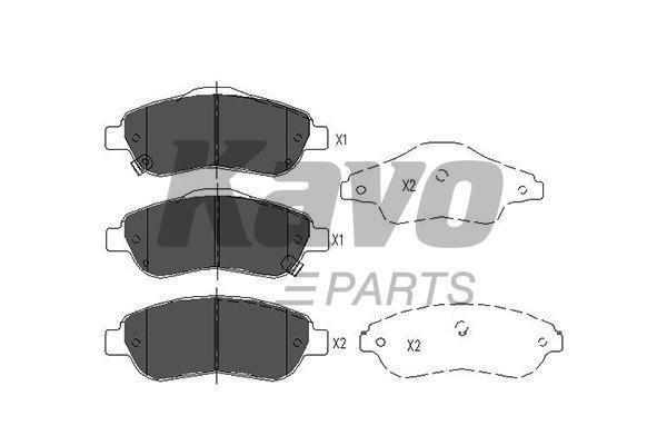 Тормозные колодки дисковые, комплект Kavo parts KBP-2041