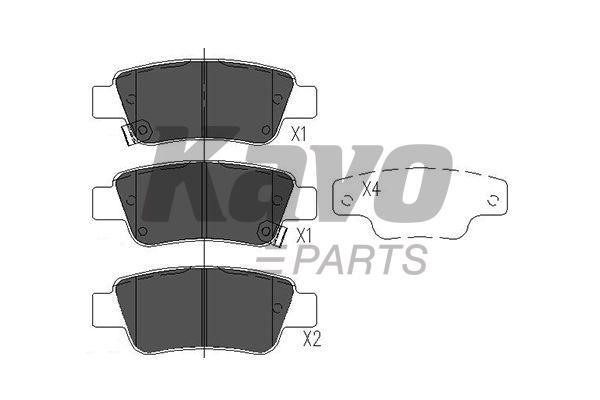 Гальмівні колодки передні, комплект Kavo parts KBP-2042