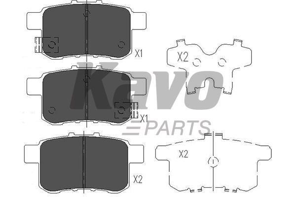 Гальмівні колодки задні, комплект Kavo parts KBP-2044