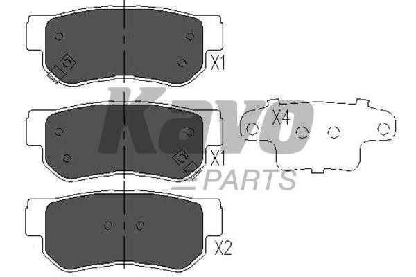 Тормозные колодки дисковые задние, комплект Kavo parts KBP-3005