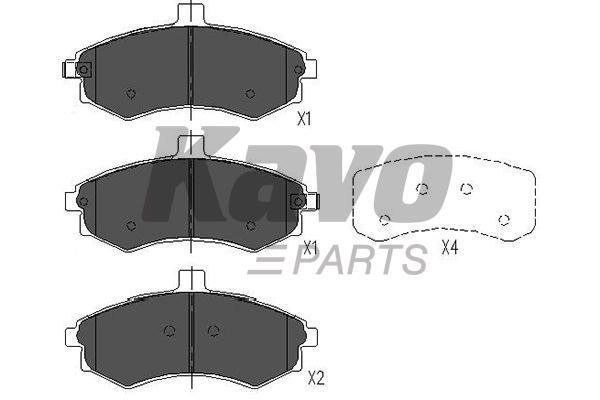 Тормозные колодки дисковые передние, комплект Kavo parts KBP-3006