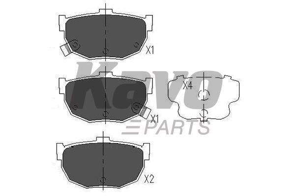 Тормозные колодки дисковые передние, комплект Kavo parts KBP-3007