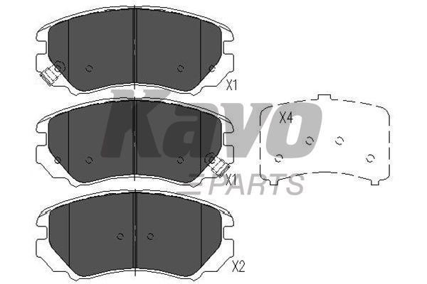 Тормозные колодки дисковые, комплект Kavo parts KBP-3008