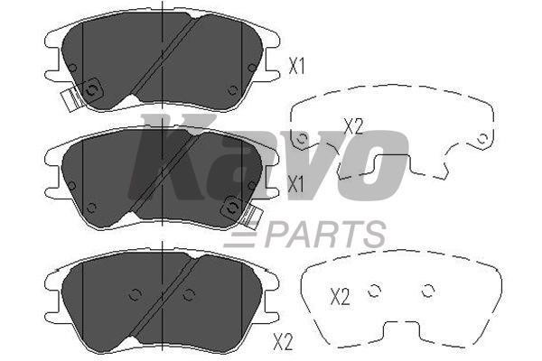 Тормозные колодки дисковые, комплект Kavo parts KBP-3009