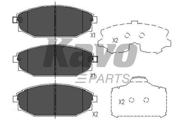Тормозные колодки дисковые передние, комплект Kavo parts KBP-3014