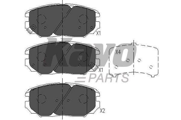 Тормозные колодки дисковые передние, комплект Kavo parts KBP-3020