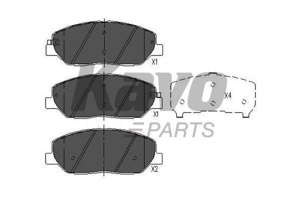 Тормозные колодки дисковые, комплект Kavo parts KBP-3023