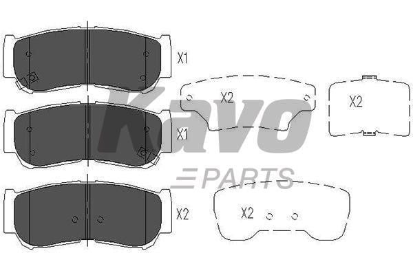 Тормозные колодки дисковые задние, комплект Kavo parts KBP-3024