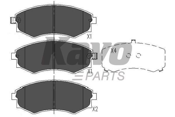 Тормозные колодки дисковые, комплект Kavo parts KBP-3027