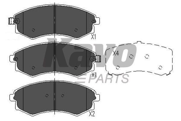 Тормозные колодки дисковые передние, комплект Kavo parts KBP-3029