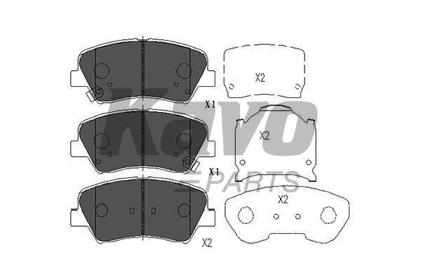 Тормозные колодки дисковые, комплект Kavo parts KBP-3030