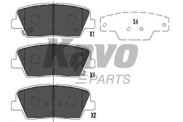 Тормозные колодки дисковые передние, комплект Kavo parts KBP-3034