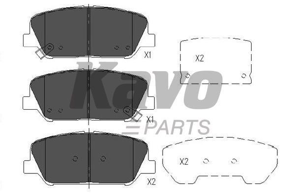 Тормозные колодки дисковые передние, комплект Kavo parts KBP-3042
