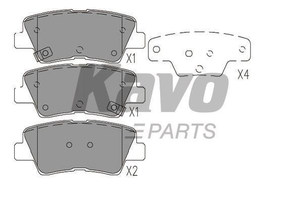 Тормозные колодки дисковые задние, комплект Kavo parts KBP-3045