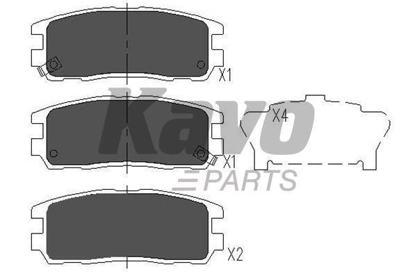 Гальмівні колодки передні, комплект Kavo parts KBP-3502