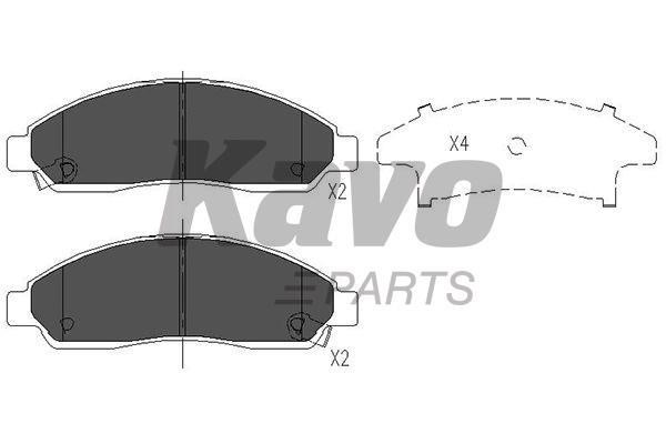 Тормозные колодки дисковые передние, комплект Kavo parts KBP-3513