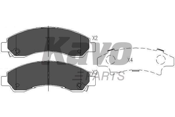 Тормозные колодки дисковые, комплект Kavo parts KBP-3514