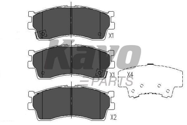 Тормозные колодки дисковые, комплект Kavo parts KBP-4002