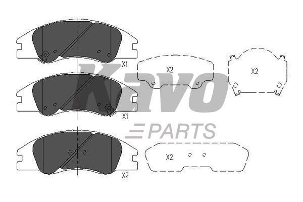 Тормозные колодки дисковые, комплект Kavo parts KBP-4003