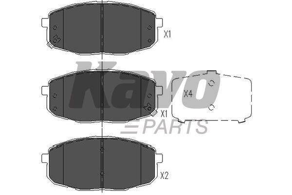 Тормозные колодки дисковые передние, комплект Kavo parts KBP-4004