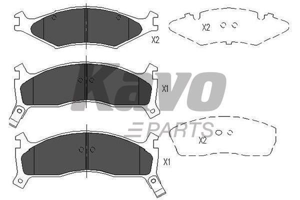 Тормозные колодки дисковые, комплект Kavo parts KBP-4008