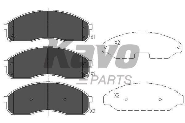 Гальмівні колодки передні, комплект Kavo parts KBP-4012