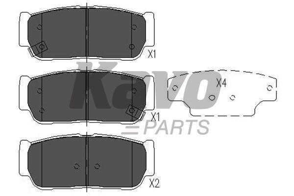Тормозные колодки дисковые задние, комплект Kavo parts KBP-4017