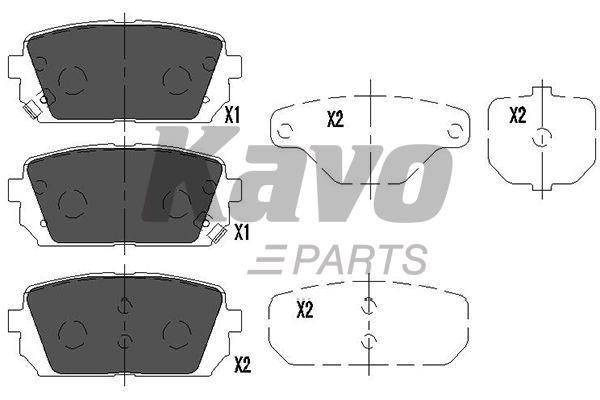 Тормозные колодки дисковые задние, комплект Kavo parts KBP-4019
