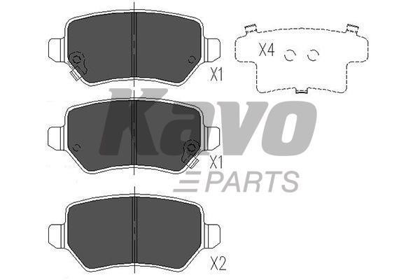 Тормозные колодки дисковые задние, комплект Kavo parts KBP-4020