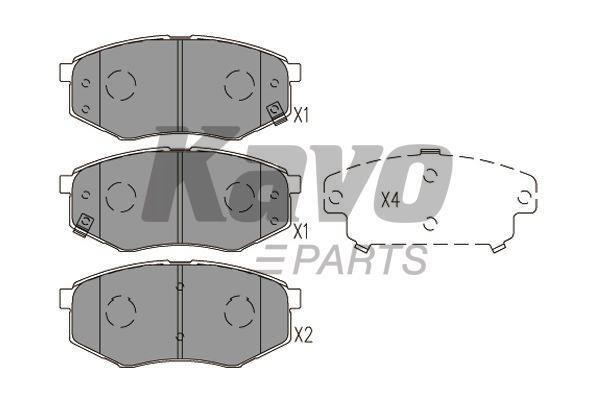 Тормозные колодки дисковые передние, комплект Kavo parts KBP-4025