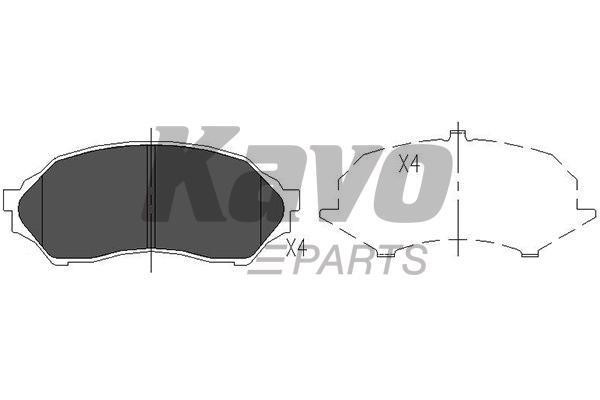 Тормозные колодки дисковые, комплект Kavo parts KBP-4505