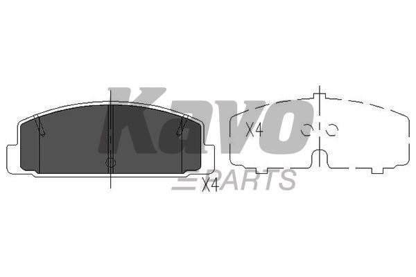 Гальмівні колодки задні, комплект Kavo parts KBP-4506