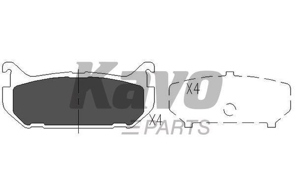 Гальмівні колодки задні, комплект Kavo parts KBP-4508