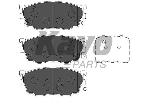Тормозные колодки дисковые передние, комплект Kavo parts KBP-4509