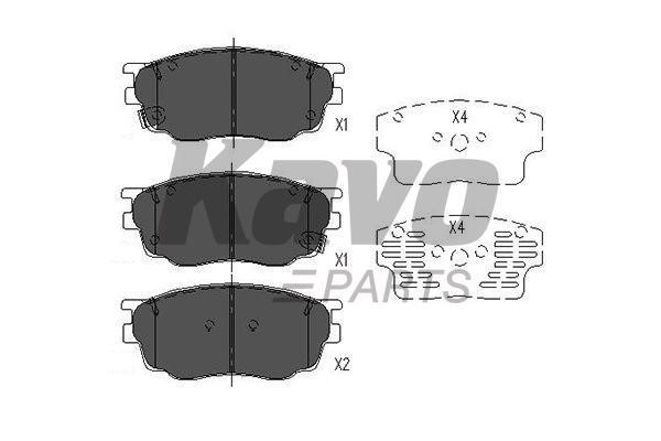 Тормозные колодки дисковые передние, комплект Kavo parts KBP-4511