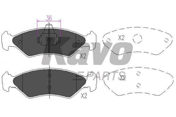 Тормозные колодки дисковые, комплект Kavo parts KBP-4533
