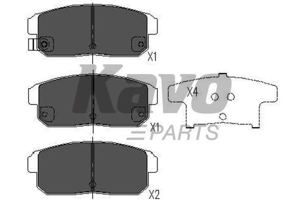 Тормозные колодки дисковые задние, комплект Kavo parts KBP-4547