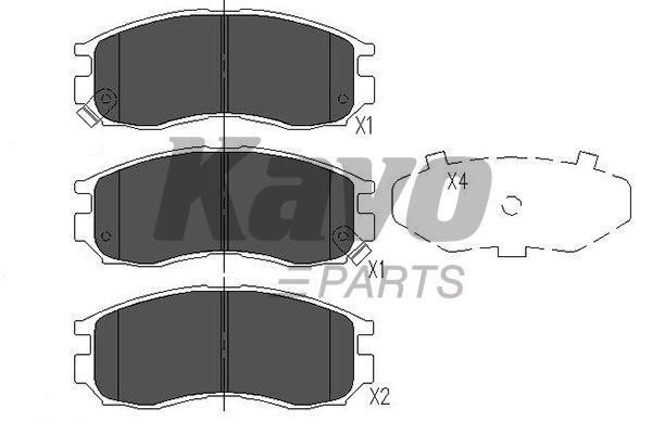 Тормозные колодки дисковые передние, комплект Kavo parts KBP-5502