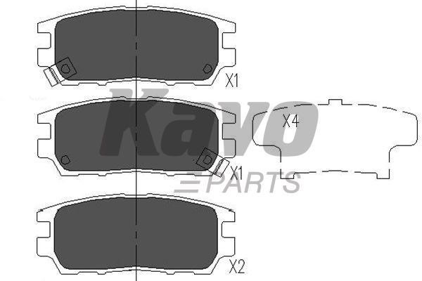 Тормозные колодки дисковые задние, комплект Kavo parts KBP-5504