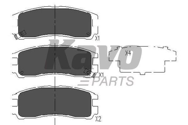 Тормозные колодки дисковые задние, комплект Kavo parts KBP-5509