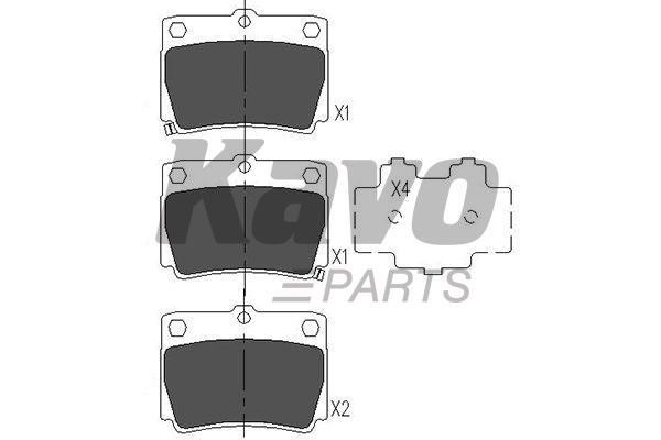 Тормозные колодки дисковые задние, комплект Kavo parts KBP-5512