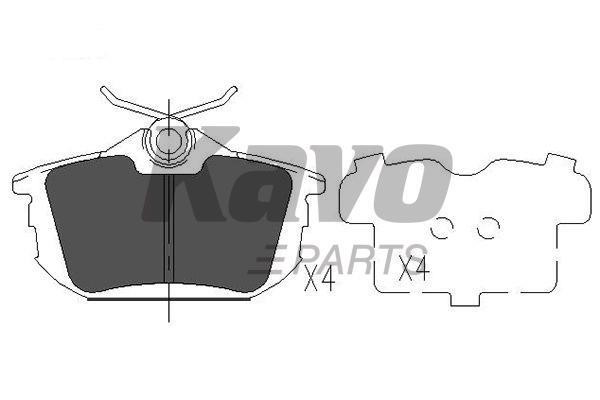 Тормозные колодки дисковые задние, комплект Kavo parts KBP-5513