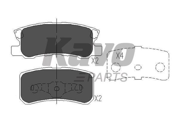 Тормозные колодки дисковые передние, комплект Kavo parts KBP-5515