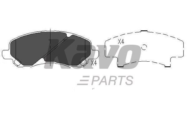 Тормозные колодки дисковые передние, комплект Kavo parts KBP-5516