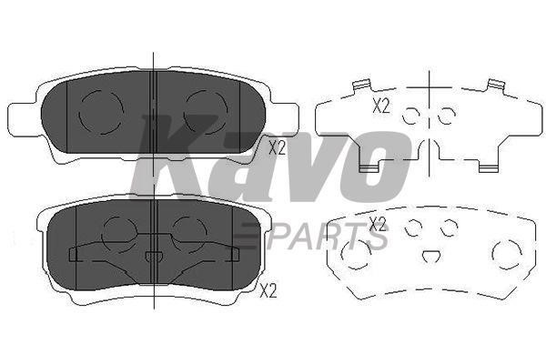 Тормозные колодки дисковые задние, комплект Kavo parts KBP-5518