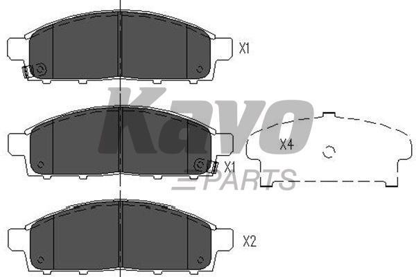Тормозные колодки дисковые, комплект Kavo parts KBP-5520