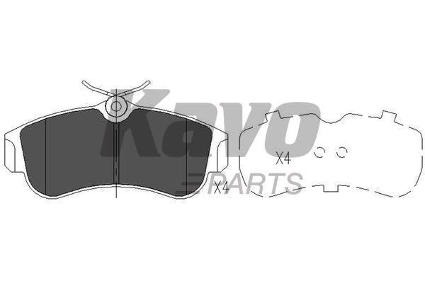 Тормозные колодки дисковые, комплект Kavo parts KBP-6502