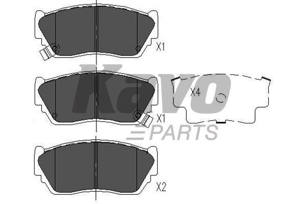 Тормозные колодки дисковые, комплект Kavo parts KBP-6504